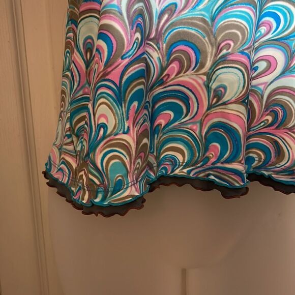 Free Country Womens Tankini Swim Top Halter Tie Multicolor Swirl Pattern Medium - Picture 7 of 16